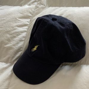 Navy Blue Polo leather strap hat